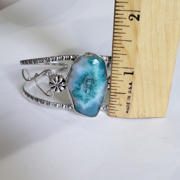 Agate gemstone, 925 silver bracelet - Picture 4 of 15